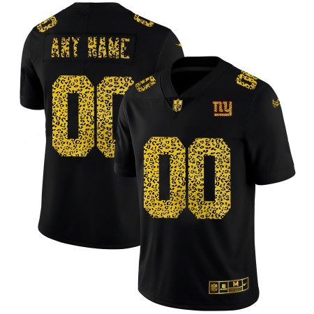 Maillot New York Giants Custom Nike Flocked Leopard Print Noir - Homme